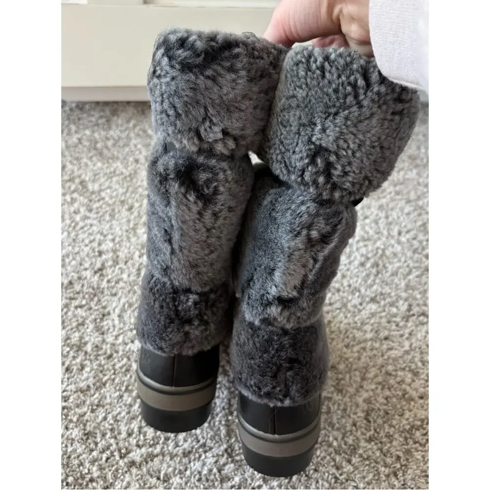 NIB UGG Women's Lilyan Shearling Winter Waterproof Boot Shoe Black Size 7